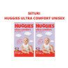 1 Set 2 pachete scutece Huggies Ultra Comfort Mega 4, Unisex (8-14 kg), 66 buc