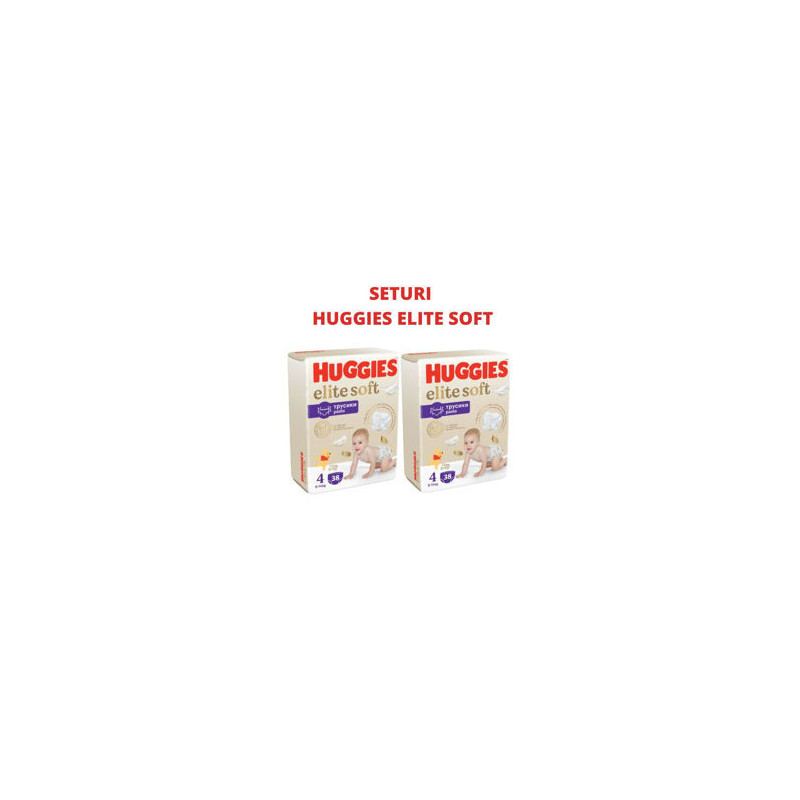 1 Set 2 pachete scutece-chiloțel Huggies Elite Soft Pants Mega 4 (9-14 kg), 38 buc