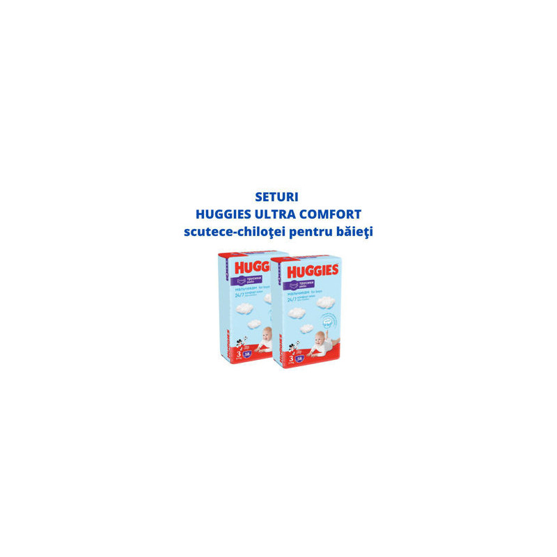 1 Set 2 pachete scutece-chiloţel Huggies pentru băieţel 3 (7-11 kg), 2x58 buc.