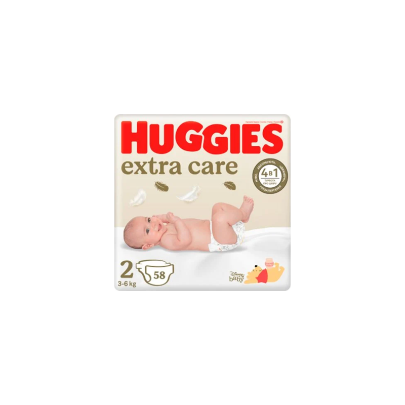 Huggies Extra Care Jumbo 2 (3-6 kg) 58 buc