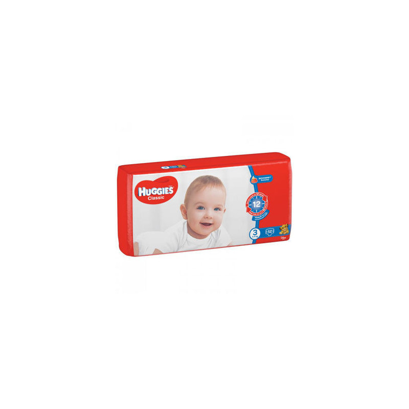 Scutece Huggies Classic Jumbo 3 (4-9 kg), 52 buc