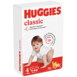 Scutece Huggies Classic Jumbo 4 (7-18 kg), 44 buc