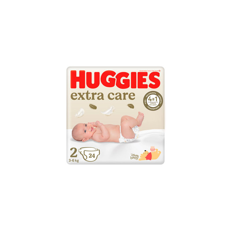 Scutece Huggies Extra Care 2 (3-6 kg), 24 buc.