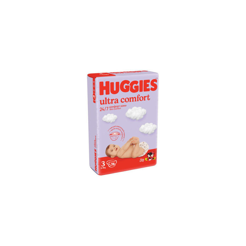 Scutece unisex Huggies Ultra Comfort Mega 3 (5-9 kg), 78 buc