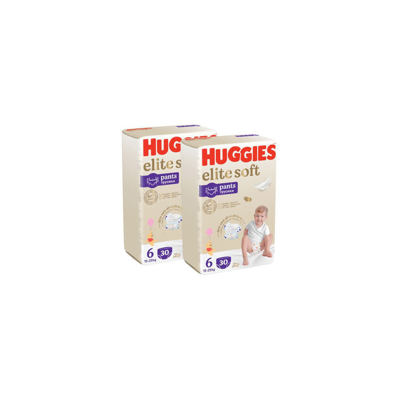 SET 2 BUC. x Huggies Elite Soft Pants Mega 6 (15-25 kg) 30 buc.