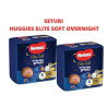 1 Set 2 pachete scutece-chiloțel, de noapte, Elite Soft Overnights 4 (9-14 kg), 19 buc