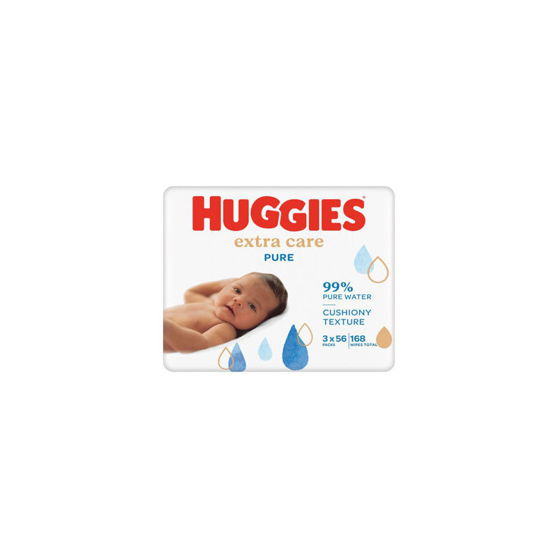 Şerveţele umede Huggies Pure Extra Care, 3 x 56 buc