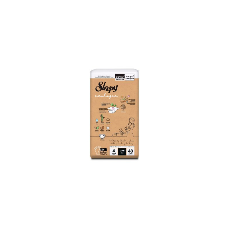 SCUTECE SLEEPY ECOLOGIC DOUBLE MARIME 4 MAXI , 7-16KG, 48 BUCATI