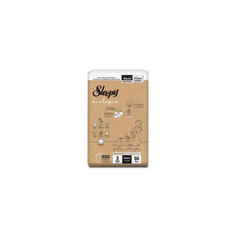 CHILOTEL SLEEPY ECOLOGIC DOUBLE MARIME 3 MIDI 4-10KG, 56 BUCATI