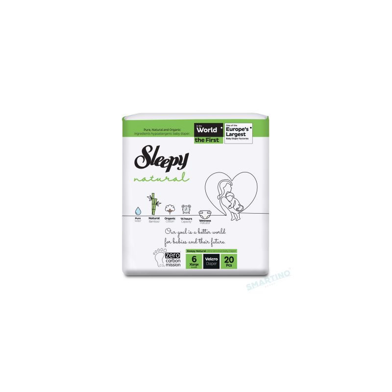 SCUTECE SLEEPY NATURAL ULTRA SENSITIVE ECO MARIME 6 XLARGE , 15-25KG, 20 BUCATI