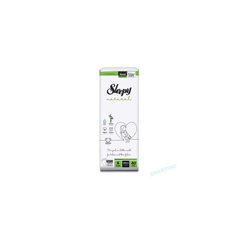 SCUTECE SLEEPY NATURAL ULTRA SENSITIVE DOUBLE MARIME 6 XLARGE , 15-25KG, 40 BUCATI