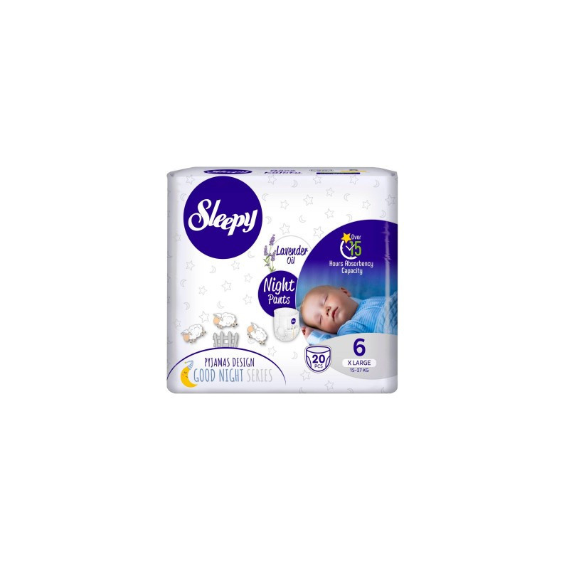 CHILOTEL SLEEPY NATURAL ULTRA SENSITIVE NIGHT 6 XLARGE , 15-25KG, 20 BUCATI