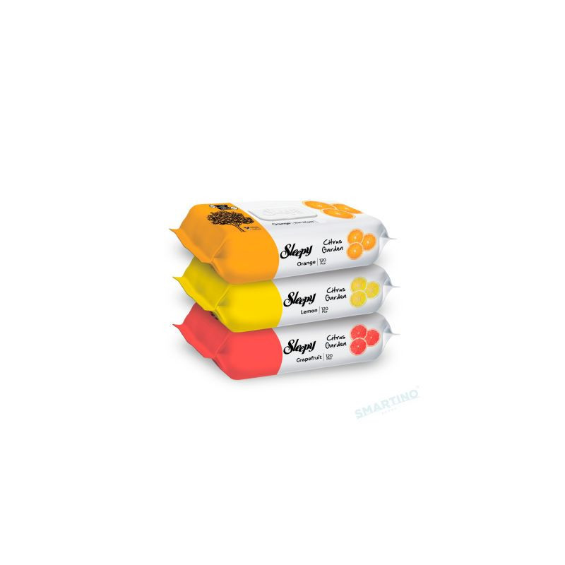 SET SERVETELE UMEDE SLEEPY 3X120 BUCATI, AROMA DE CITRUS ASORTI