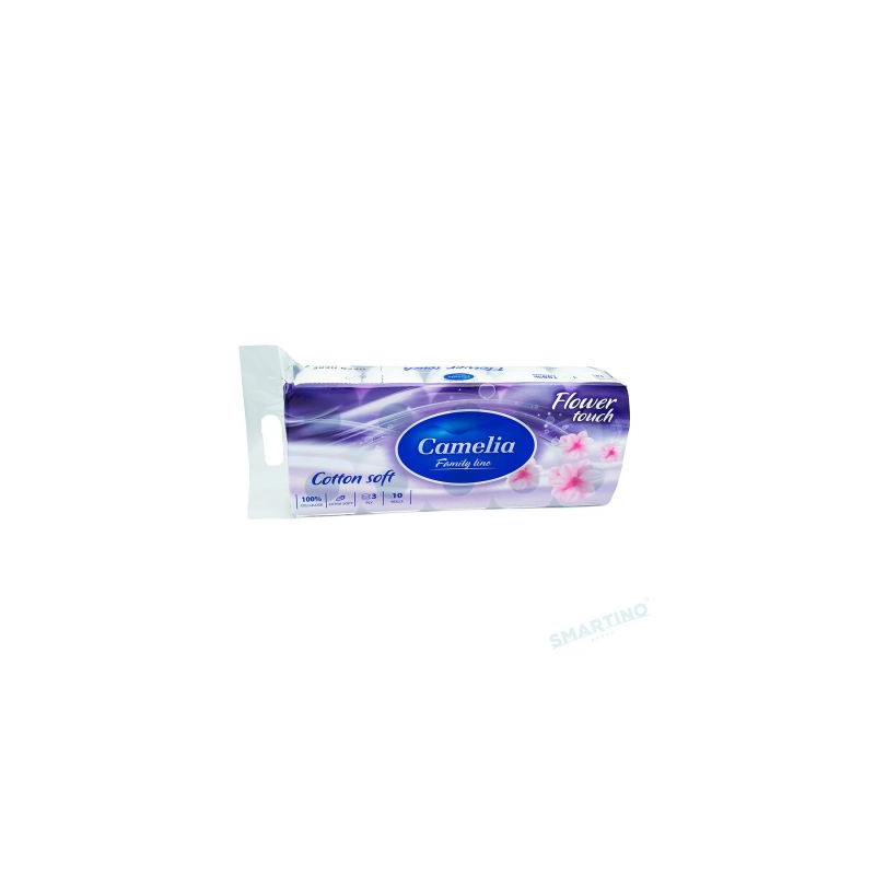 HIRTIE IGIENICA CAMELIA 10 ROLE,3 STRATURI, 106 FOI FLOWER TOUCH