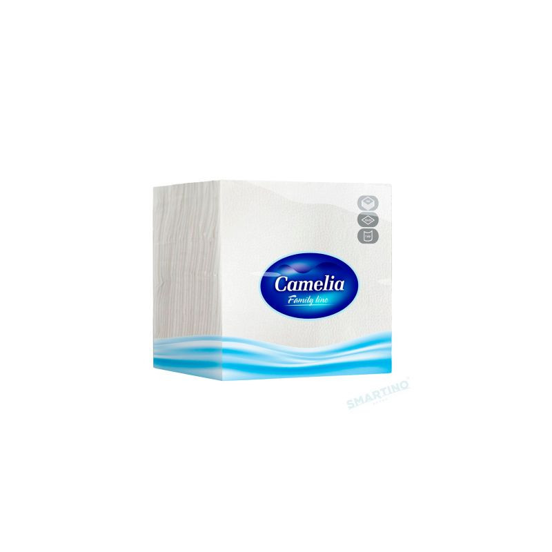 SERVETELE DE MASA CAMELIA 33X33 CM ALBE, 1 STRAT, 100 BUC