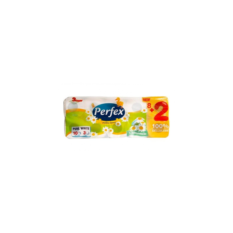 HIRTIE IGIENICA PERFEX 10 ROLE,3 STRATURI, 117 FOI