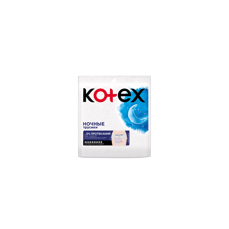 Chiloți de unică folosință pentru menstruație pe timp de noapte „Kotex”, 2 buc