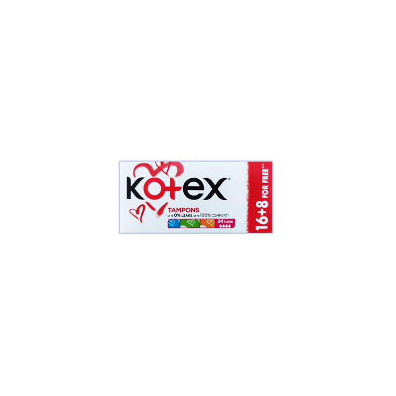 Tampoane igienice Kotex Super 16+8 buc.