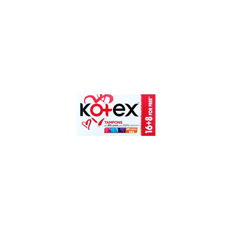Tampoane Kotex Normal, 16+8 buc.